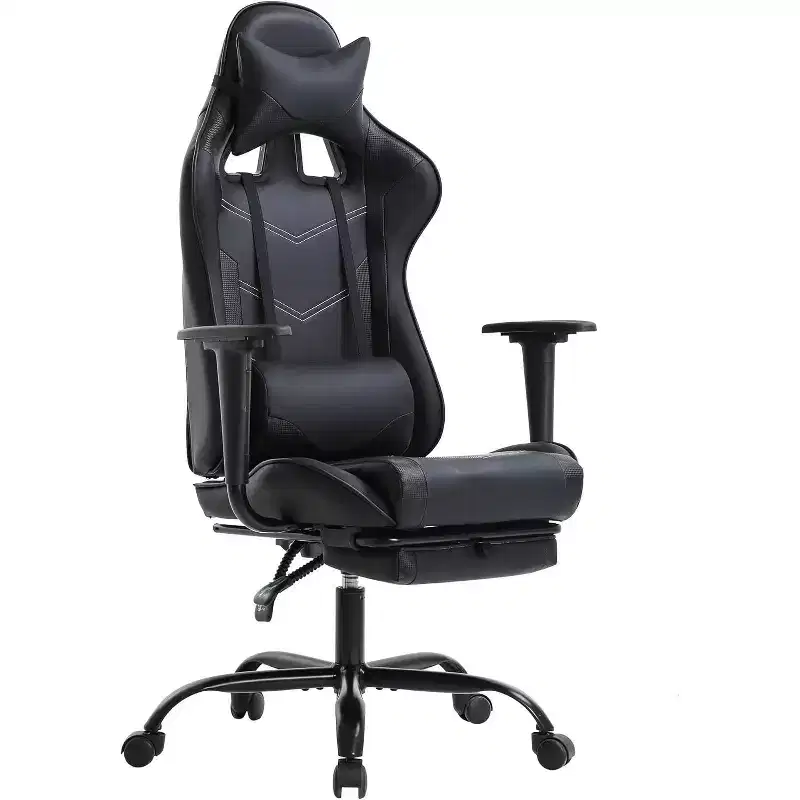 FDW PC Gaming Chair Desk Chair Office Chair Executive High Back PU Leather Racing Computer Chair with Lumbar Support Footrest