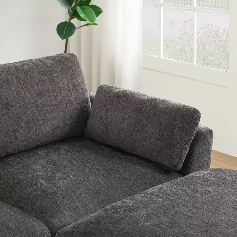 Merax 5-Seat Chenille Upholstery L-Shaped Modular Sectional Sofa