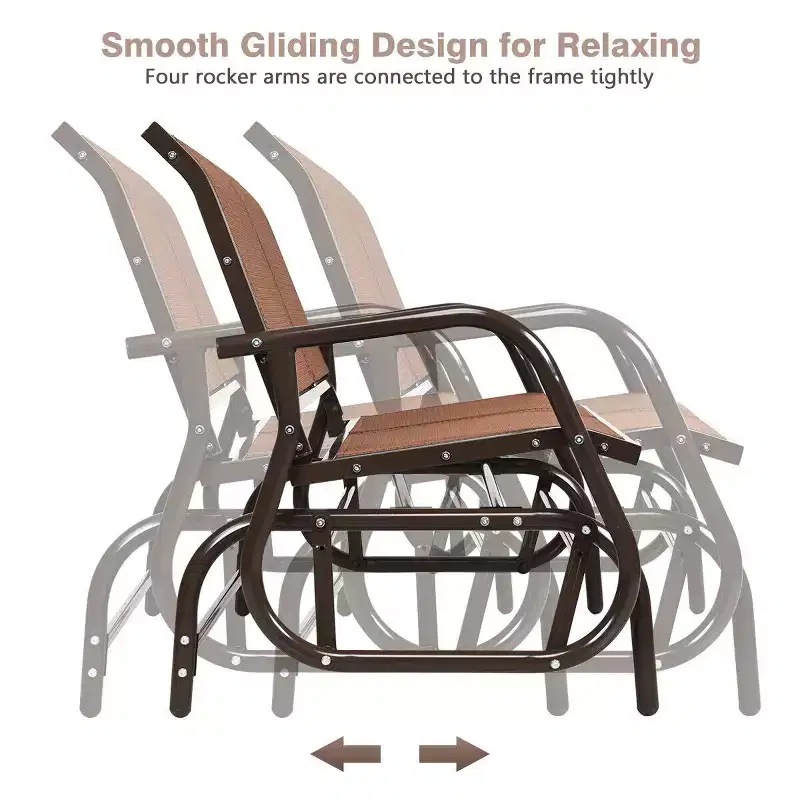 Costway Patio Swing Glider Bench Loveseat Rocking Chair Backyard Poolside