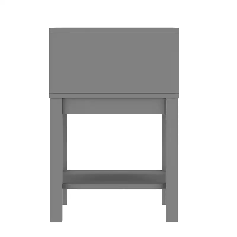 Kids Single-Drawer Nightstand with Solid Wood Frame & Open Shelf