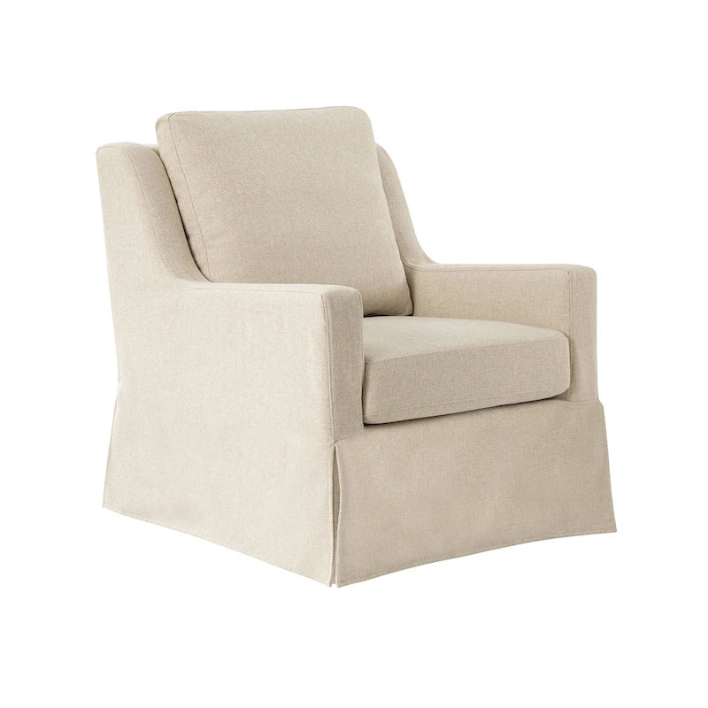Stan Farmhouse Slipcover Rocking Swivel Chair by HULALA HOME