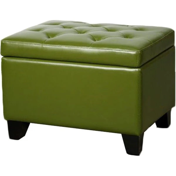 Rectangular Bonded Leather Storage Ottoman