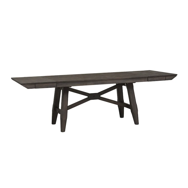 Double Bridge Dark Chestnut Optional 6 Piece Trestle Table Set
