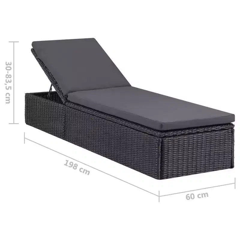 vidaXL Sunlounger and PE rattan Standard Foldable
