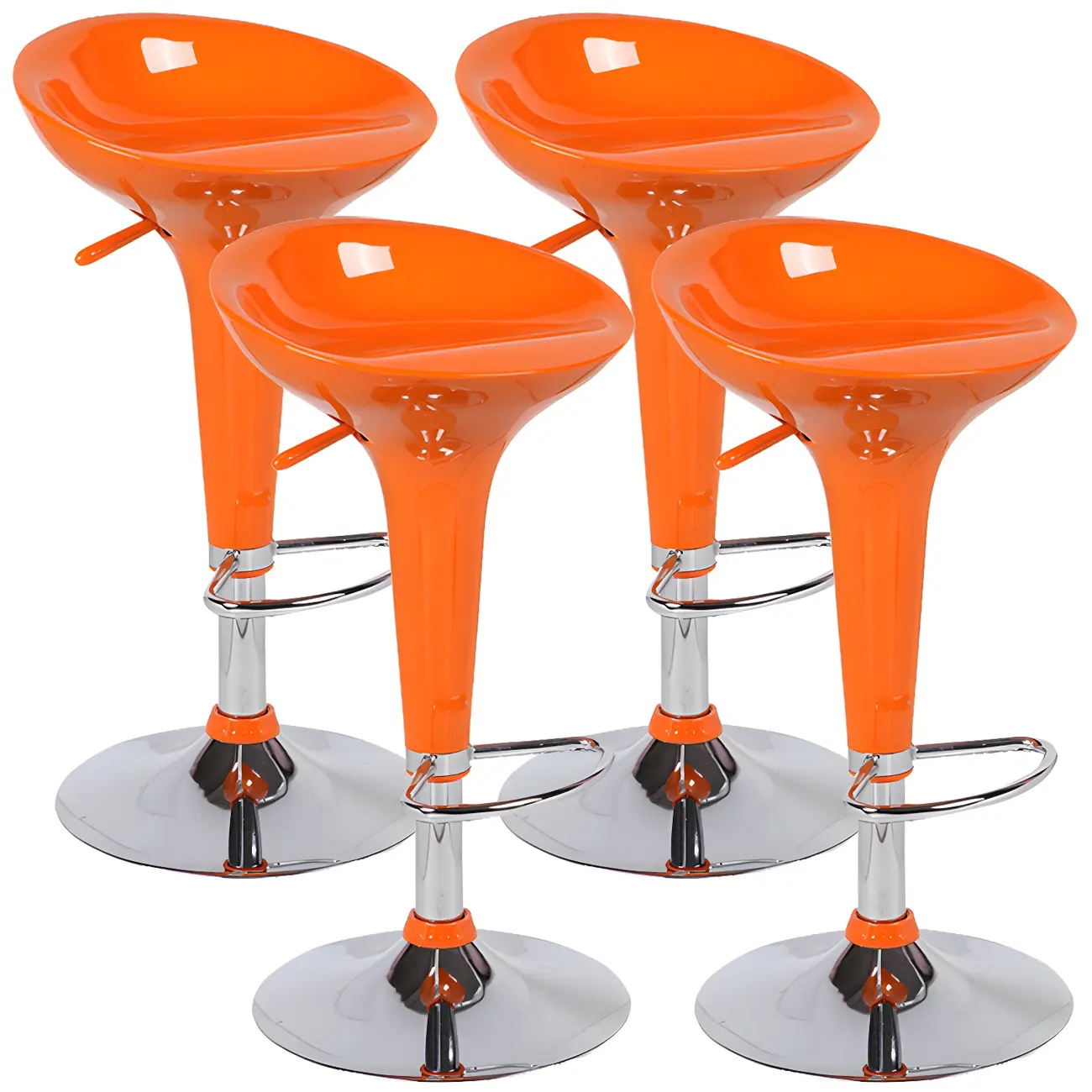 Plastic Chrome Swivel Bar Stool Height Adjustable