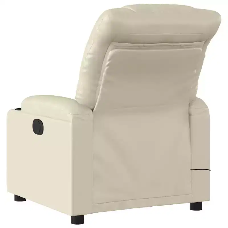 vidaXL Electric Massage Recliner Chair Cream Faux Leather
