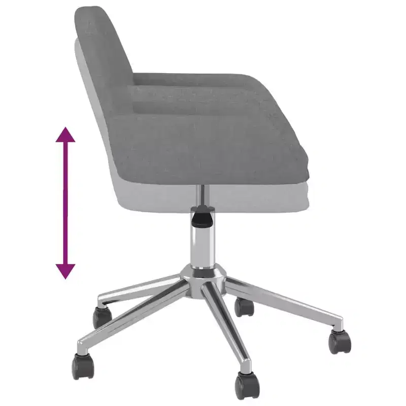 vidaXL Swivel Dining Chairs 2 pcs Light Gray Fabric