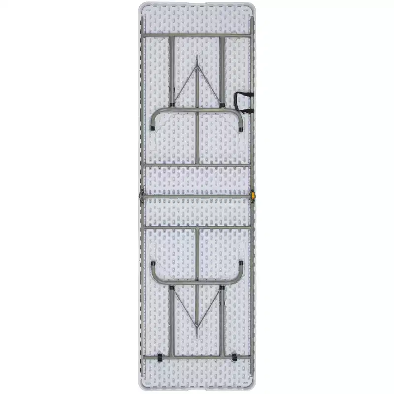 Flash Furniture 8-Foot Height Adjustable Bi-Fold Granite White Plastic Banquet and Event Folding Table with Carrying Handle