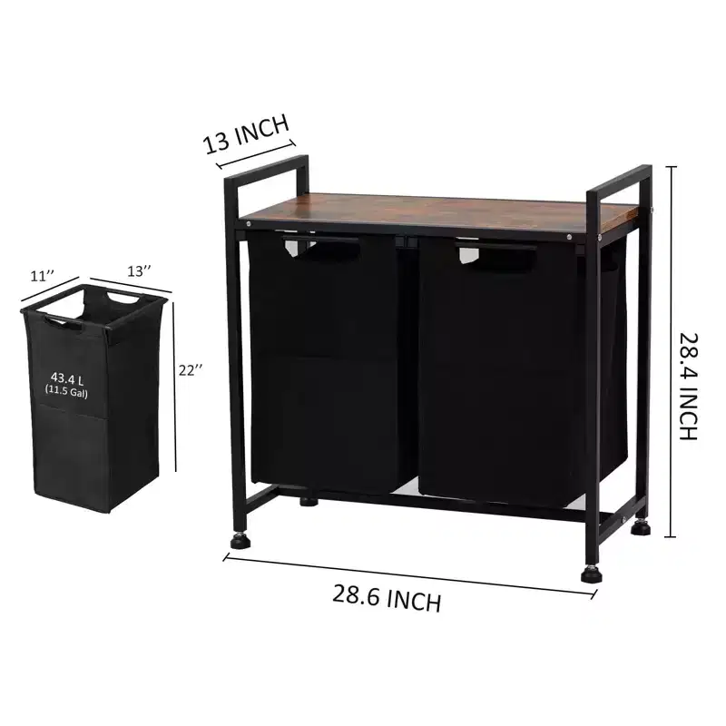 Large Capacity Laundry Hamper with Adjustable Shelf  2/3/4 Removable Pull-Out Oxford Baskets  Divided Laundry Sorter for Bathroom, Bedroom, Dorm