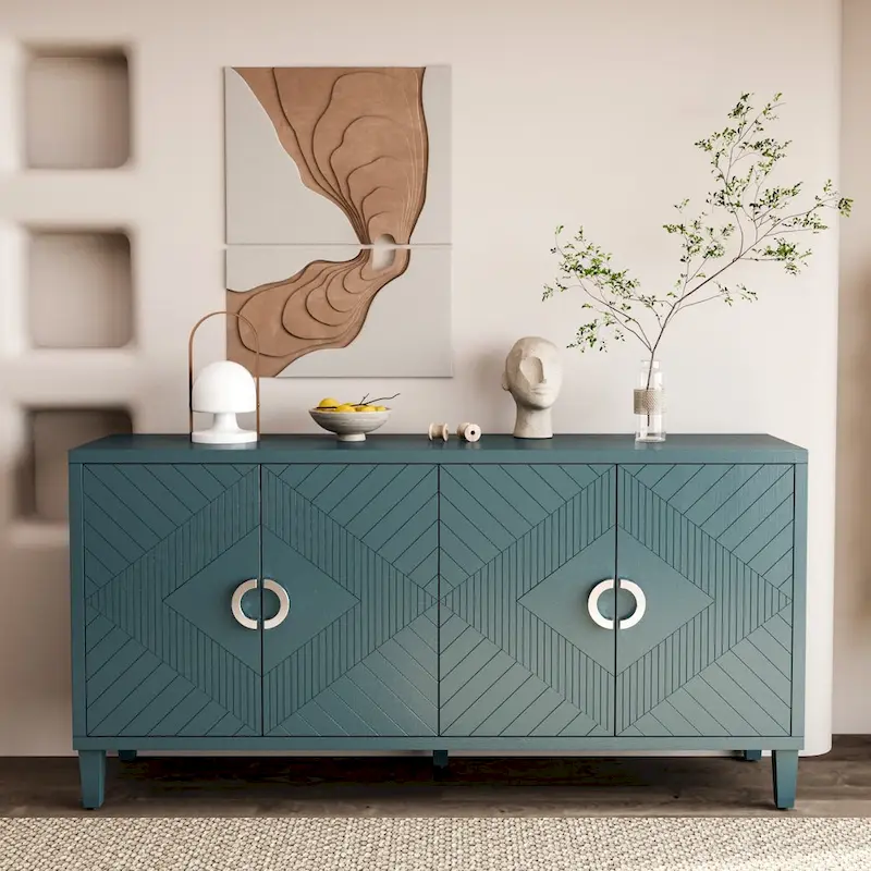 Functional 4 Door Storage Cabinet