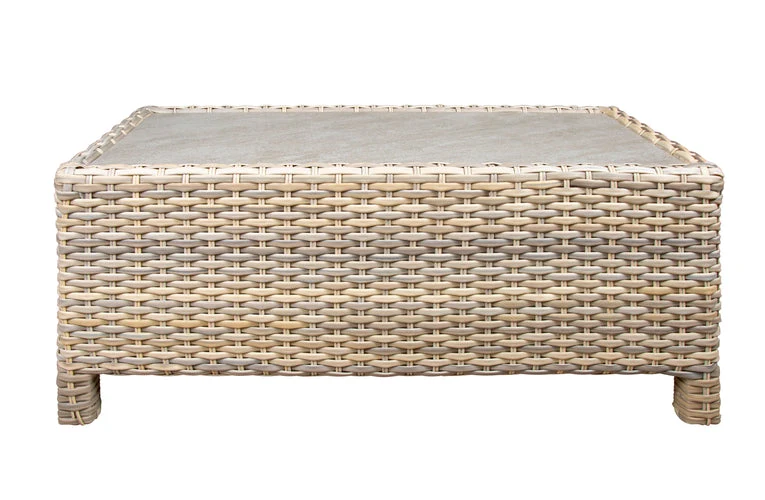 Wicker Outdoor Coffee Table Natural Light Driftwood Patio Lounge