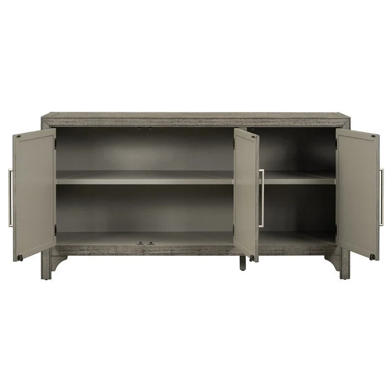 60W Cabinet Sideboard with Adjustable Shelves and Pine veneer - N/A