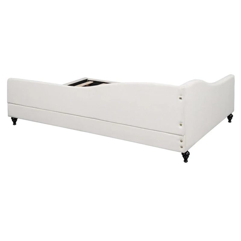 L-Shaped Semi-Enclosed Daybed with Solid Wood Legs