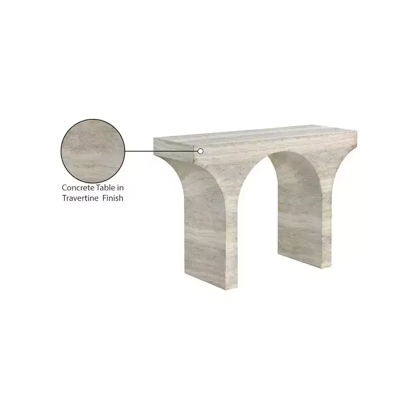 Meridian Furniture Pomezia Travertine Travertine Finish Console Table