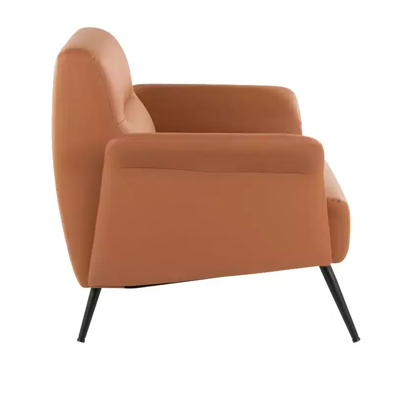 Accent Chair Black Metal/Camel