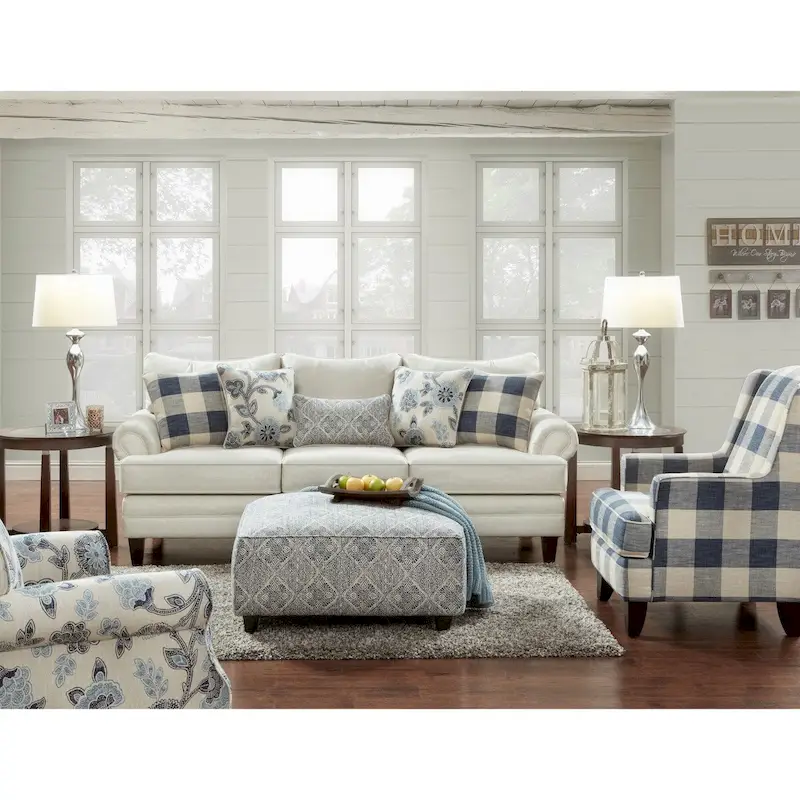 Indigo Buffalo Check Accent Chair