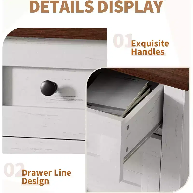 55-75 Gallon Aquarium Stand with Power Outlet, 3 Drawers & Cabinets, 1400 lbs, Farmhouse