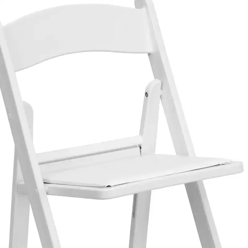 Emma and Oliver 2 Pack Wedding Party Event Resin Folding Chair with Vinyl Padded Seat
