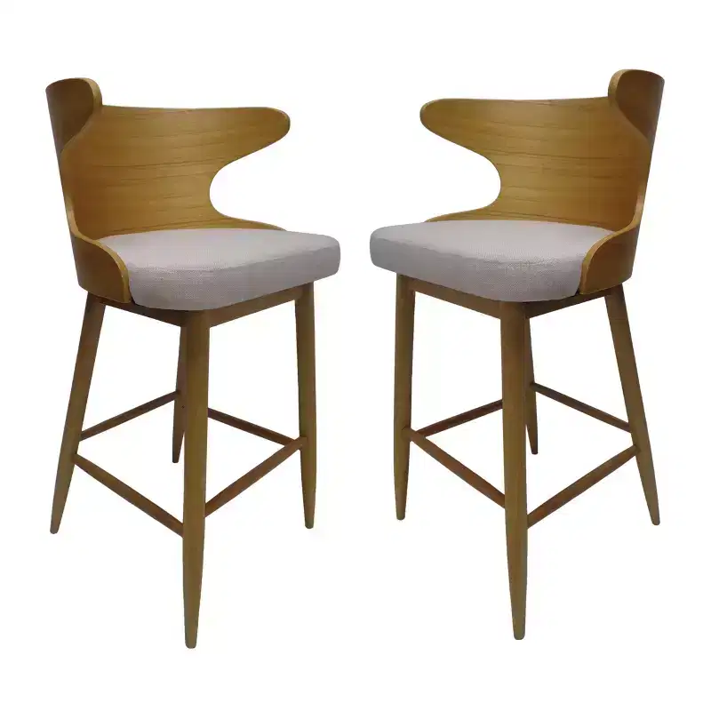 Set of 2 Kamryn Mid Century Modern Barstool - Christopher Knight Home