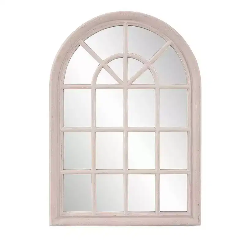 Howard Elliott 41"x29" Windowpane Wood Framed Wall Mirror Taupe