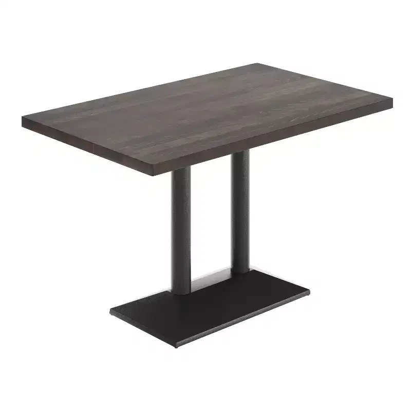 Rectangular Solid Wood Indoor Tabletop with 27 x 15 Double Column Dining Height Table Base