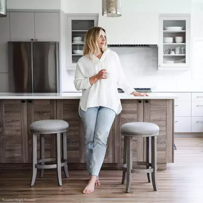 Maven Lane Eva Kitchen Bar Stool with Fabric Upholstery 31