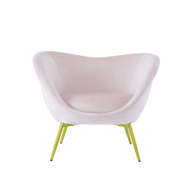 Christopher Knight Home - Eliana Modern Teddy Fabric Accent Chair with Curved Backrest and Gold Legs