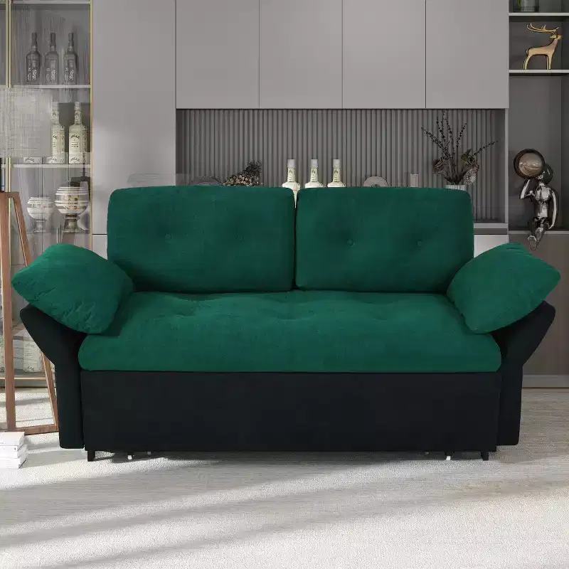 GDFStudio Tachi Modern Multi-Functional 74'' Chenille Upholstery Convertible Queen Size Sofa Bed
