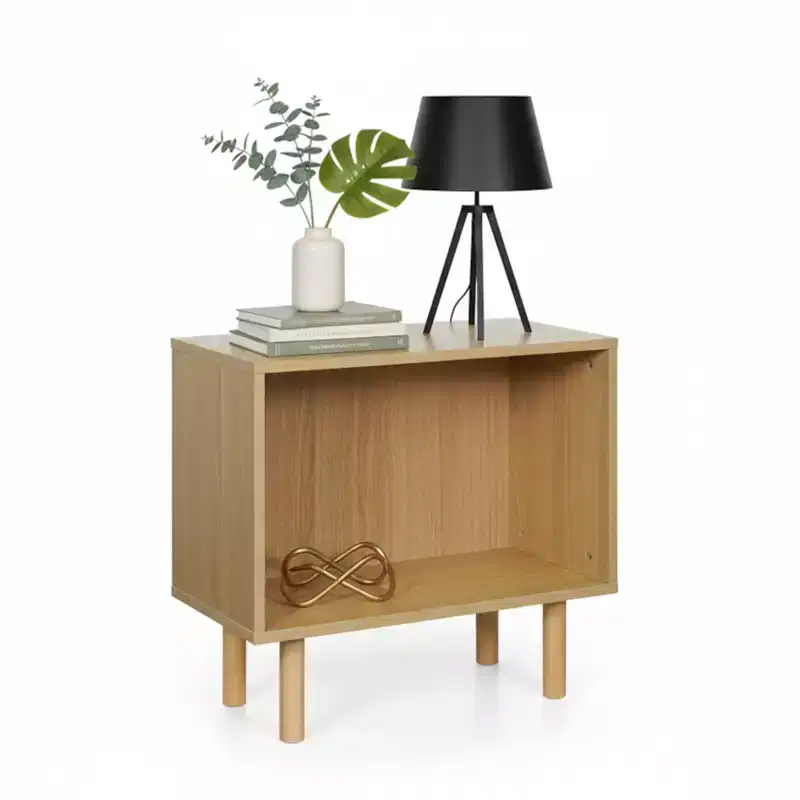 Stackable Storage Cube End Table with Rubberwood Legs