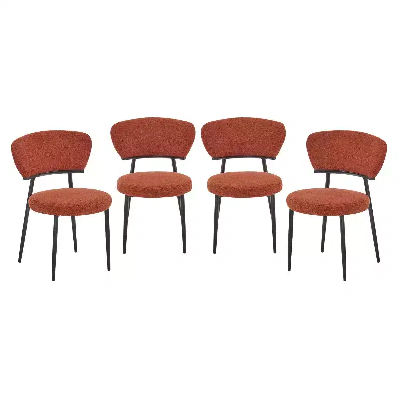 Christopher Knight Home Atrass Upholstered Dining Chair with Metal Legs (Set of 4)