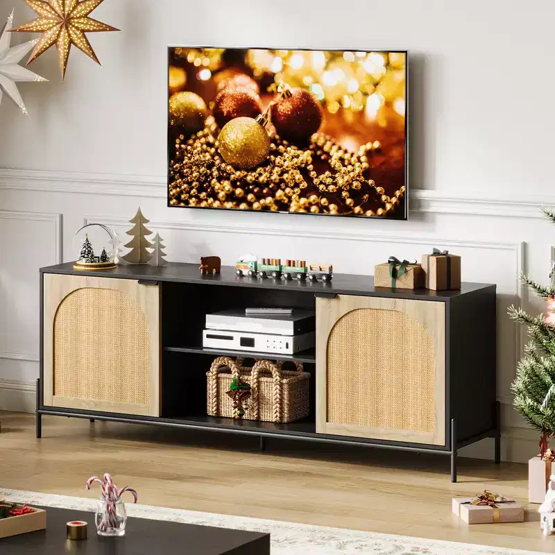 Rattan TV Stand for 75