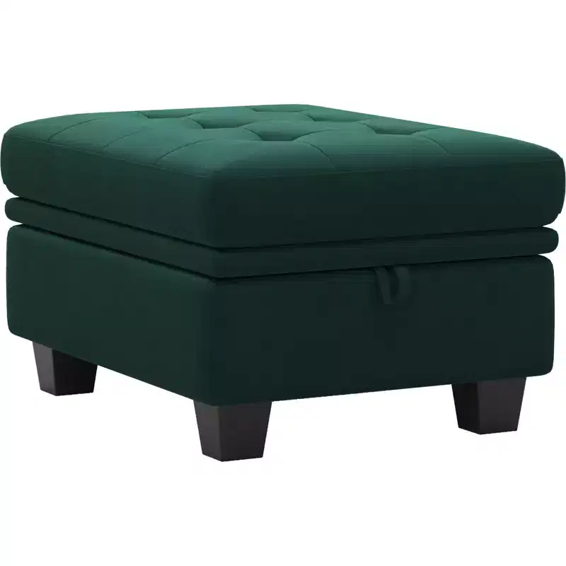 Belffin Modular Velvet Tufted Small Ottoman