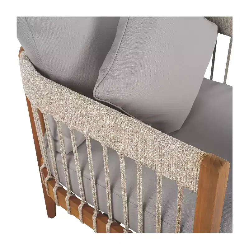 Christopher Knight Home Clifton Patio Rustic Acacia and Rope Upholstered Club Chair with Curved Back