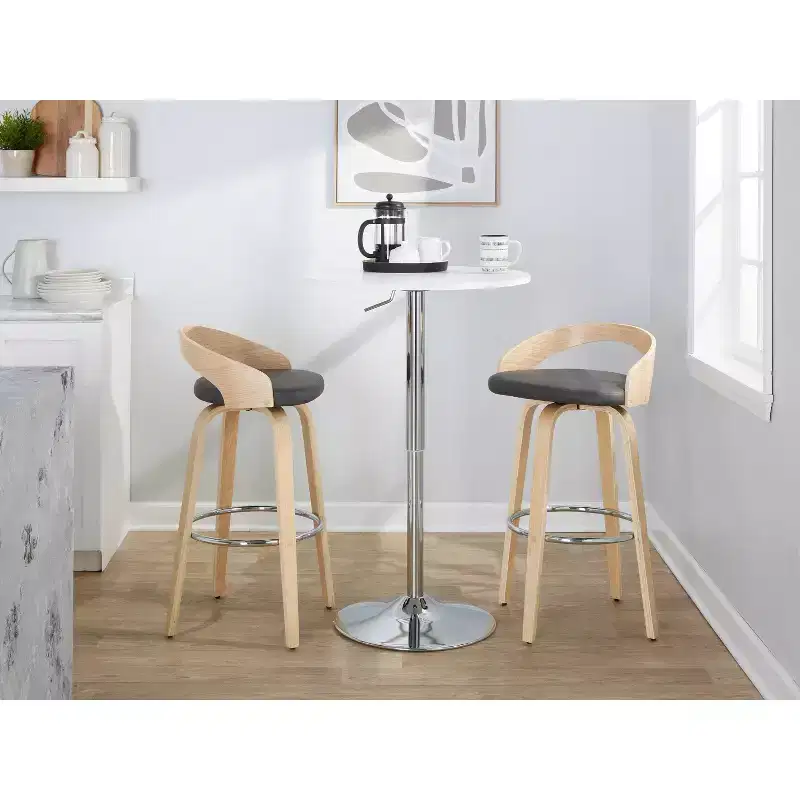 LumiSource Set of 2 30 Grotto Swivel Barstools