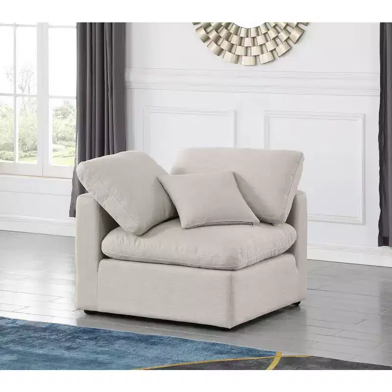 Linen Textured Fabric Corner Chair