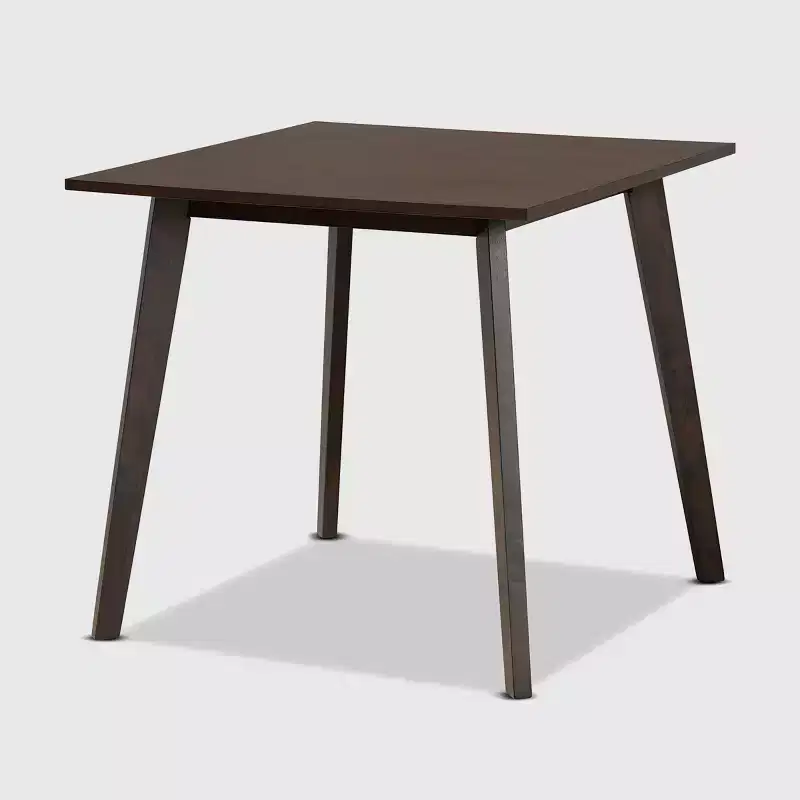 Britte Square Wood Dining Table Dark Brown - Baxton Studio