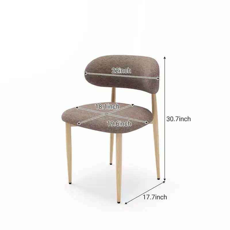 GDFStudio Adanna Modern Metal Upholstered Dining Chairs with Curved Backrest (Set of 4)