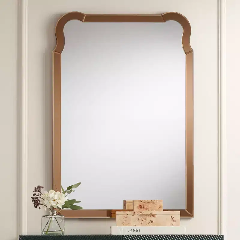 27 x 39 Warm Gold Rectangular Wall Mirror