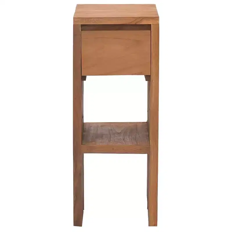 vidaXL Bedside Cabinet Natural Wood Solid Teak Wood Small