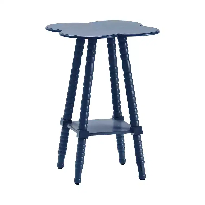 Crestview Collection Free Form Blue Solid Wood Accent_End Table