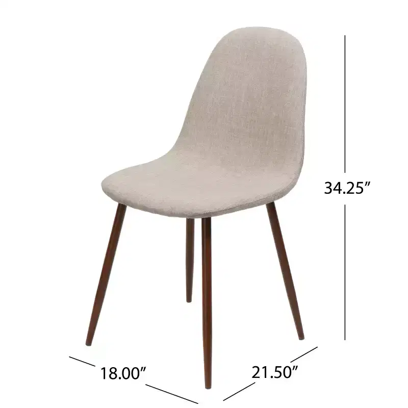 GDFStudio Amnesty Mid Century Upholstered Iron Frame Dining Chairs (Set of 2)
