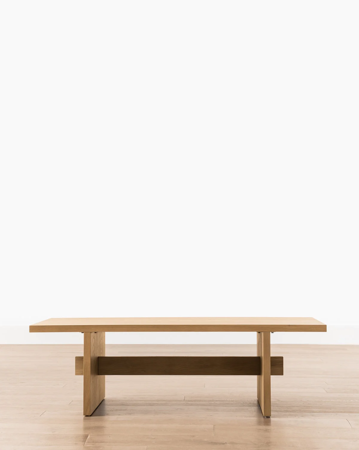Modern White Oak Coffee Table with Unique Joinery Detail & Airy Design for Living Room