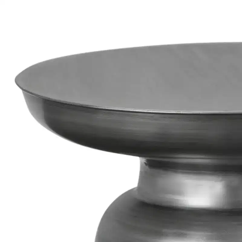 Round Metal Accent Side Table – Silver / Gold / Antique Copper / Gold-Black Ombré – 1 Piece