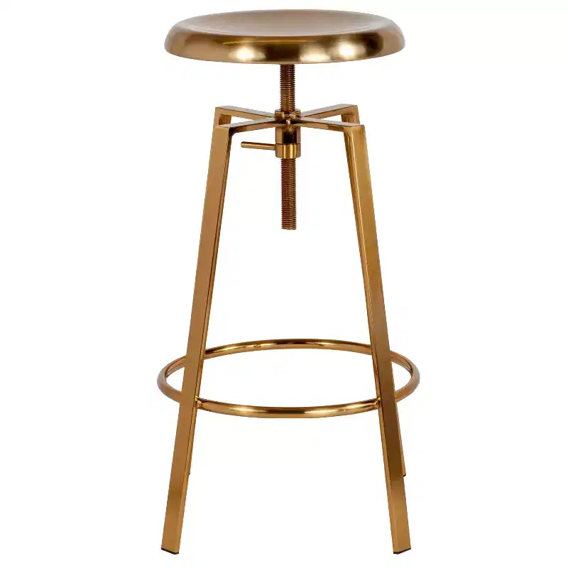 Merrick Lane Industrial Style Bar Stool with Height Adjustable Swivel Seat