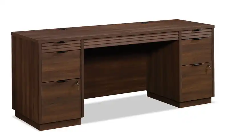 71.18 Commercial Grade Credenza Office Desk with 6-Drawers