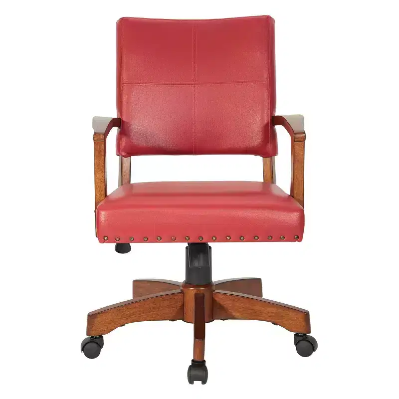 Deluxe Wood Bankers Chair Faux Leather - OSP Home Furnishings