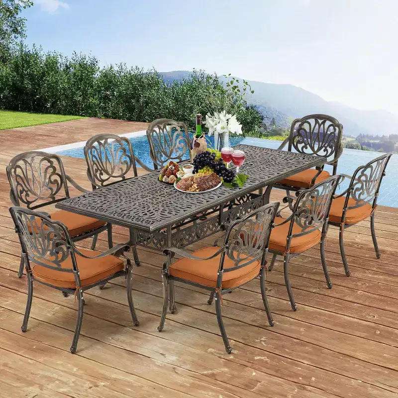 EROMMY 8 - Person Rectangular Outdoor Dining Set with Cushions