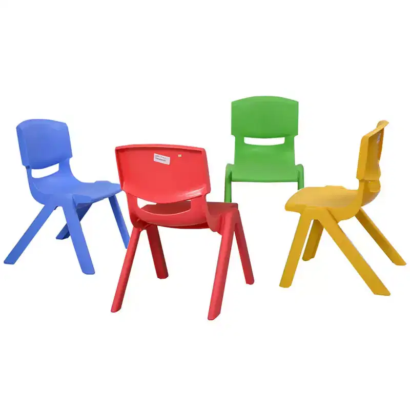 Set of 4 Kids Plastic Chairs, Stackable & Colorful, No Assembly Required