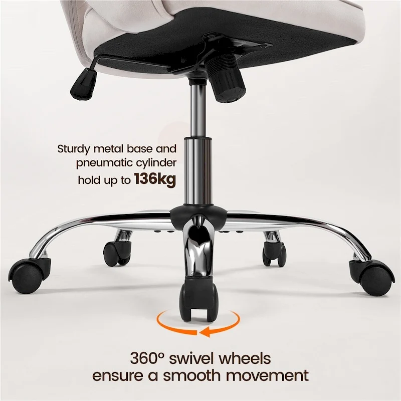 Yaheetech Velvet Office Chair with Tufted Barrel Back, Rolling Wheels, Adjustable Seat Height - N/A