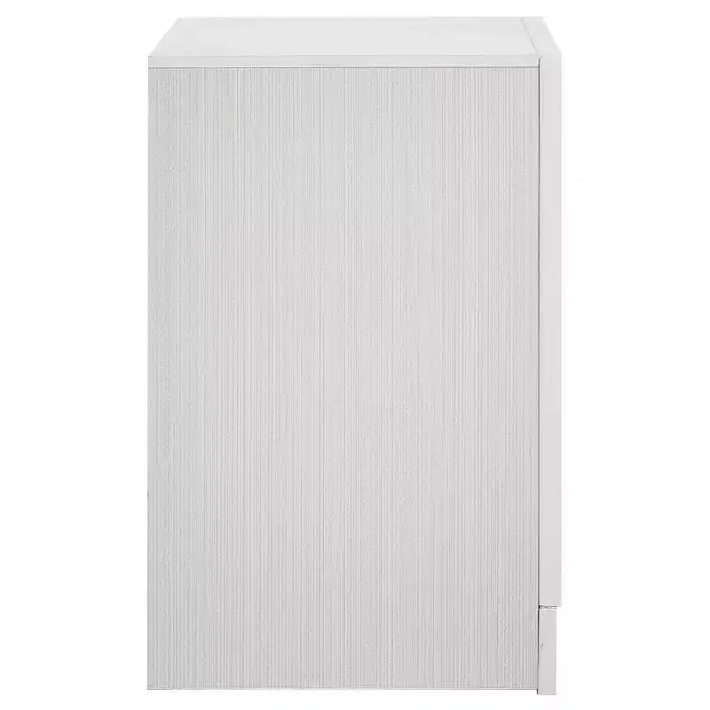 Black / White 2-Drawer Nightstand with Rhinestone Pulls, for 1